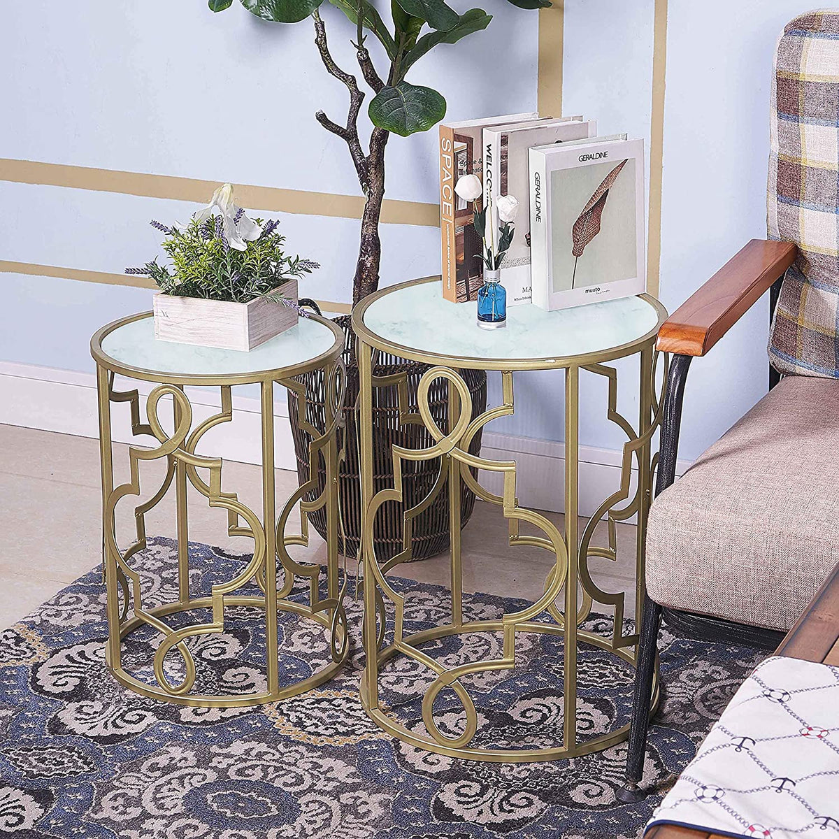 Compact Round Nesting Side Tables – Set of 2